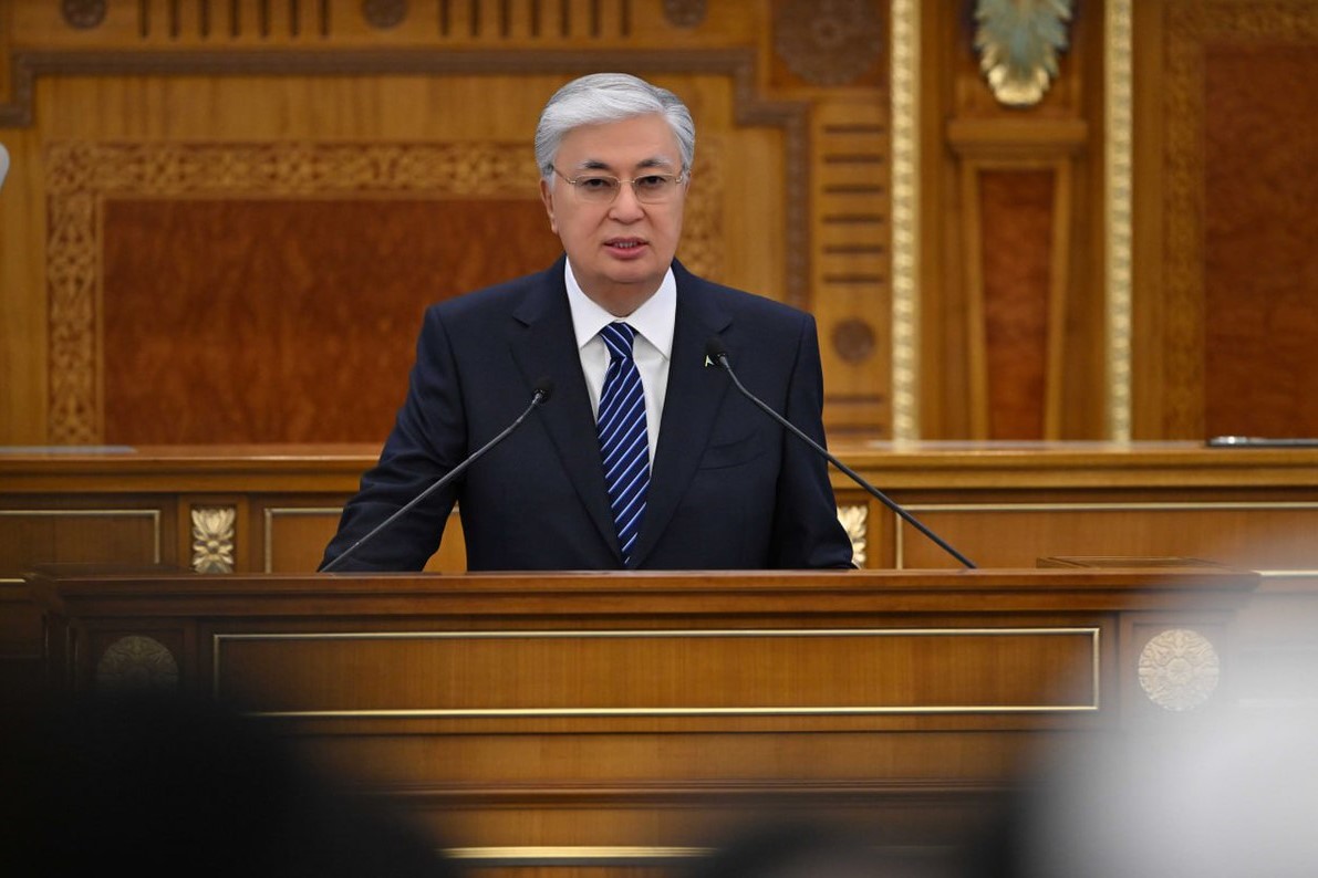 Kazakhstani President Kassym-Jomart Tokayev delivers state-of-the-nation address. Source: Astana Times