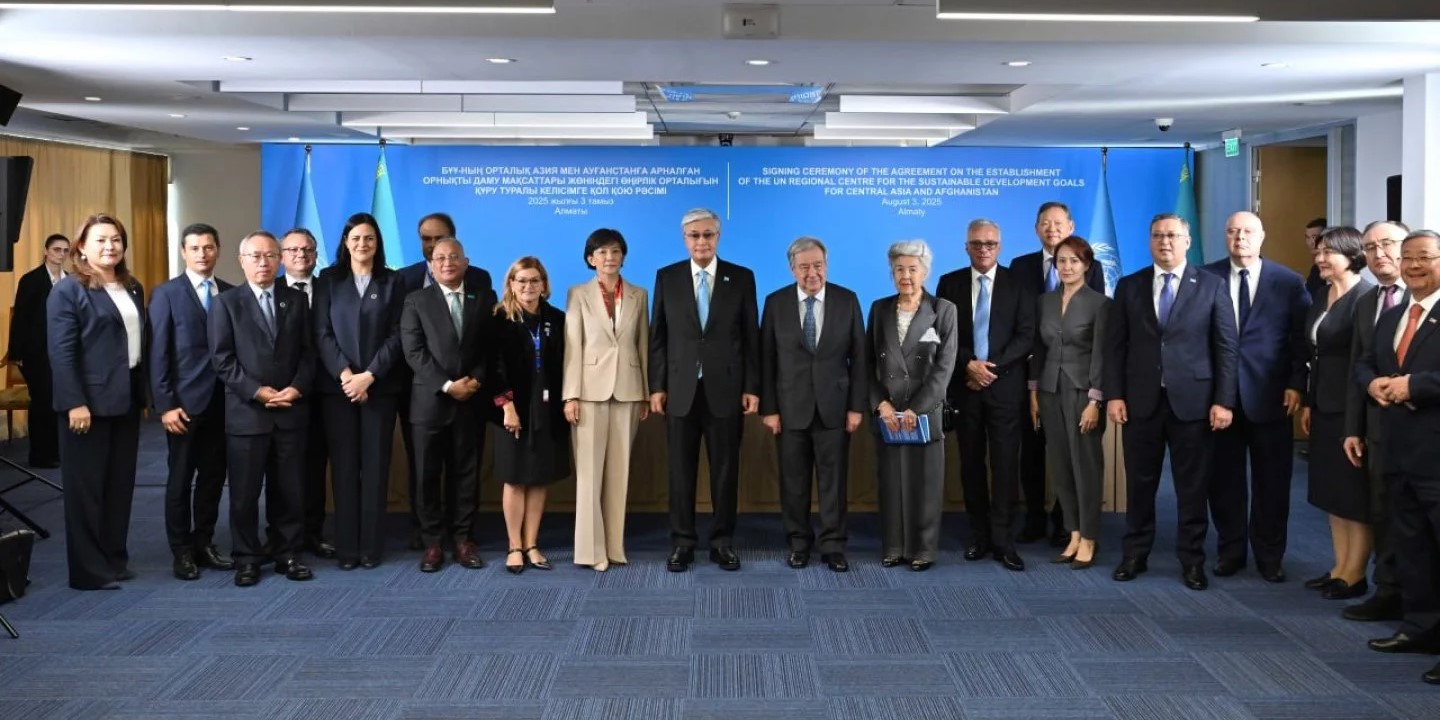 UN Secretary General António Guterres and President Tokayev opened the new UN Regional Centre for Sustainable Development Goals in Almaty. Source: Akorda Image