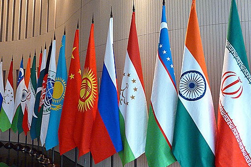 Flags of SCO member states. Credit: Azer News