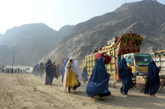 Afghan refugees. Image source: AFP